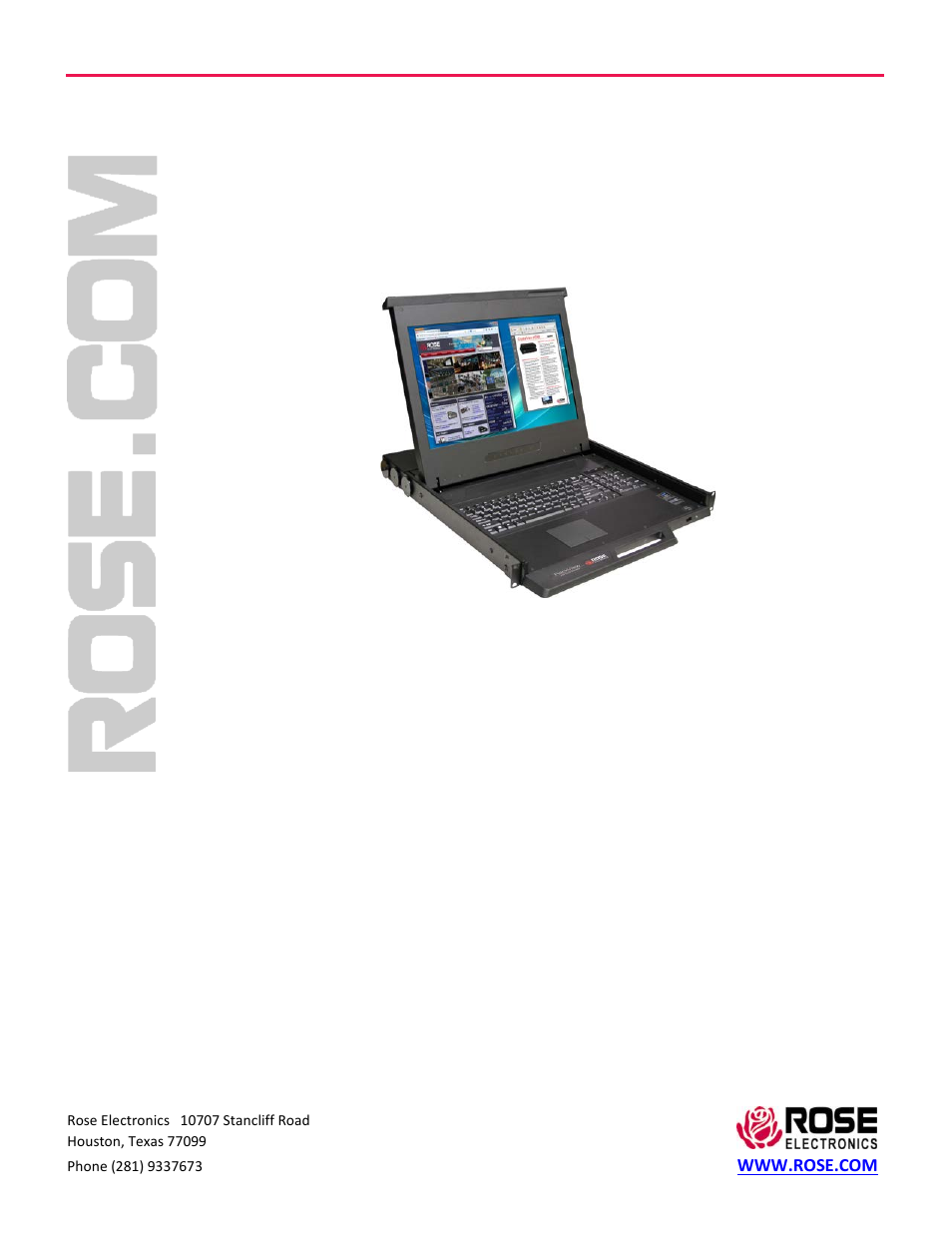 Rose Electronics RackView Widescreen 19 User Manual | 18 pages