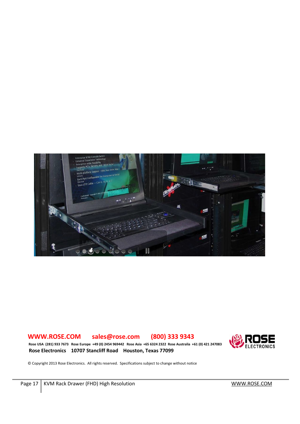 Technical support | Rose Electronics RackView High Res User Manual | Page 17 / 17