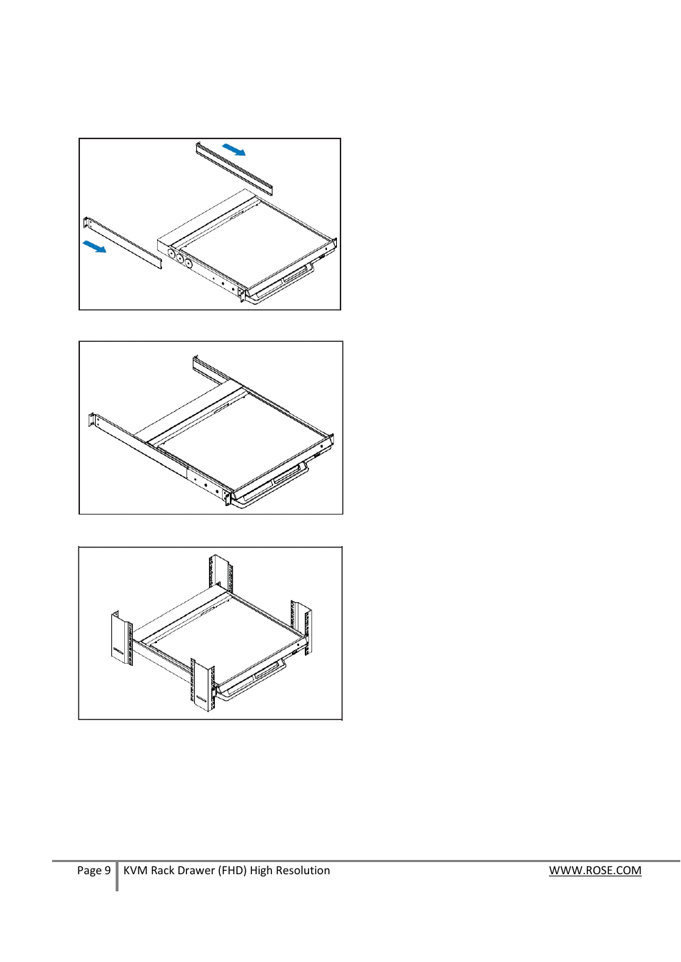 Installation of rackview 17” high resolution | Rose Electronics RackView High Res User Manual | Page 9 / 17