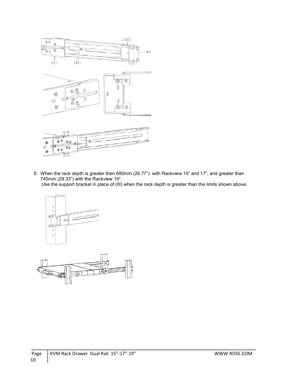 Osd function and front panel controls | Rose Electronics RackView Dual Rail User Manual | Page 10 / 16