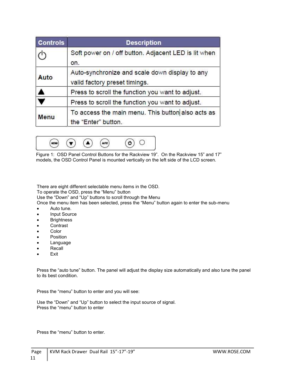 Rose Electronics RackView Dual Rail User Manual | Page 11 / 16