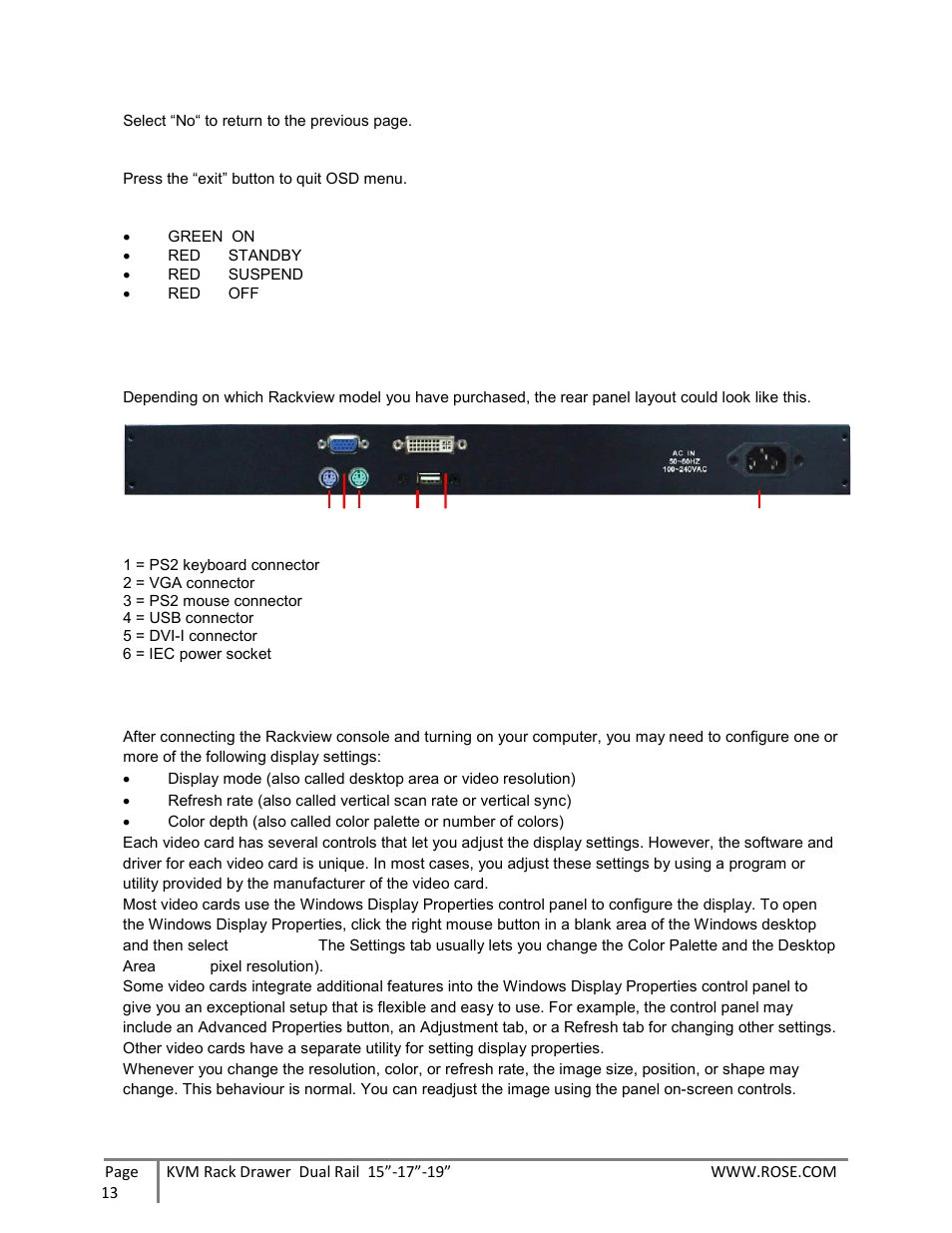 Rose Electronics RackView Dual Rail User Manual | Page 13 / 16
