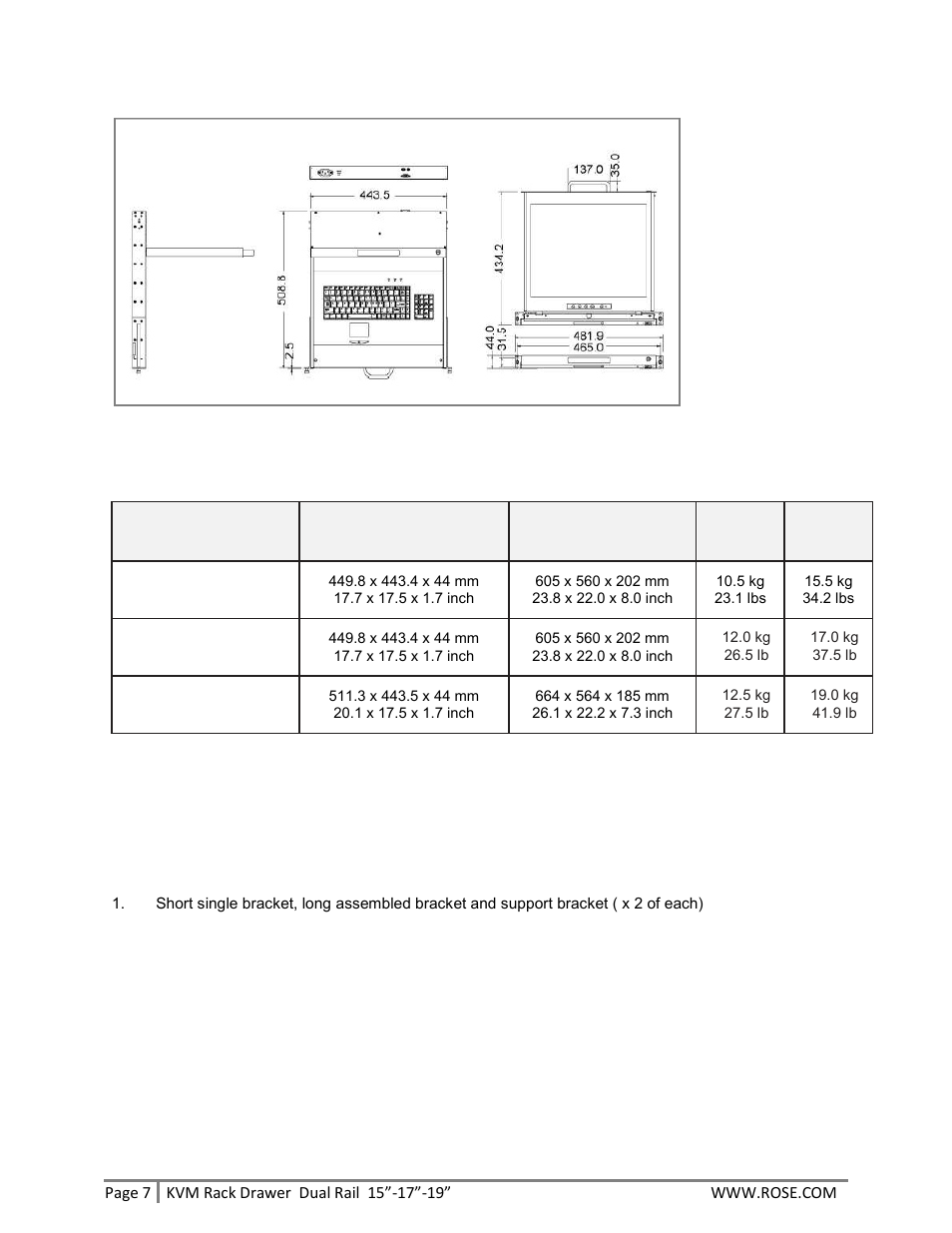 Installation procedure | Rose Electronics RackView Dual Rail User Manual | Page 7 / 16