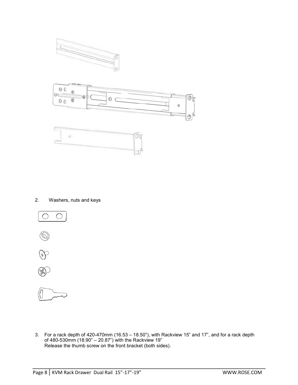 Rose Electronics RackView Dual Rail User Manual | Page 8 / 16