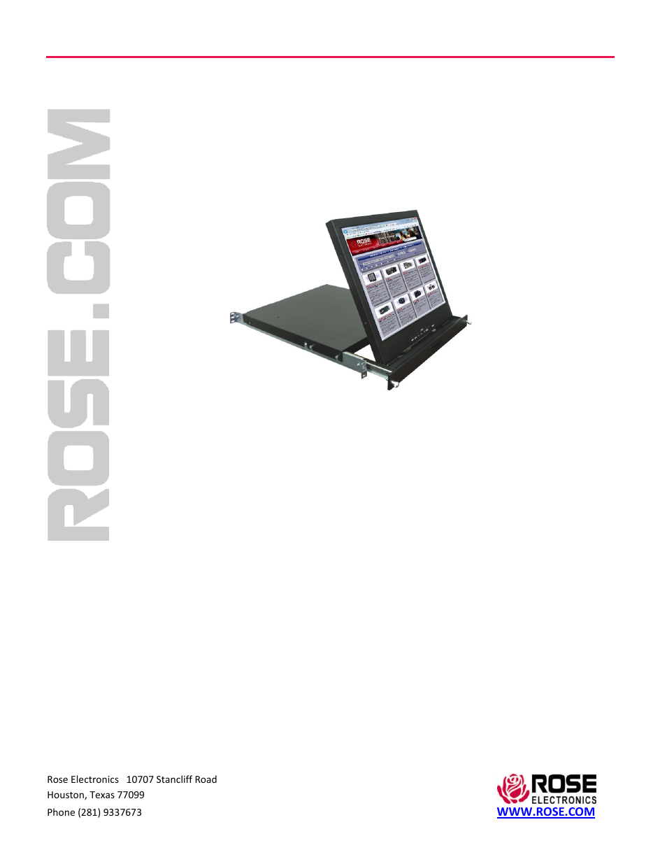 Rose Electronics RackView LCD Monitor User Manual | 20 pages