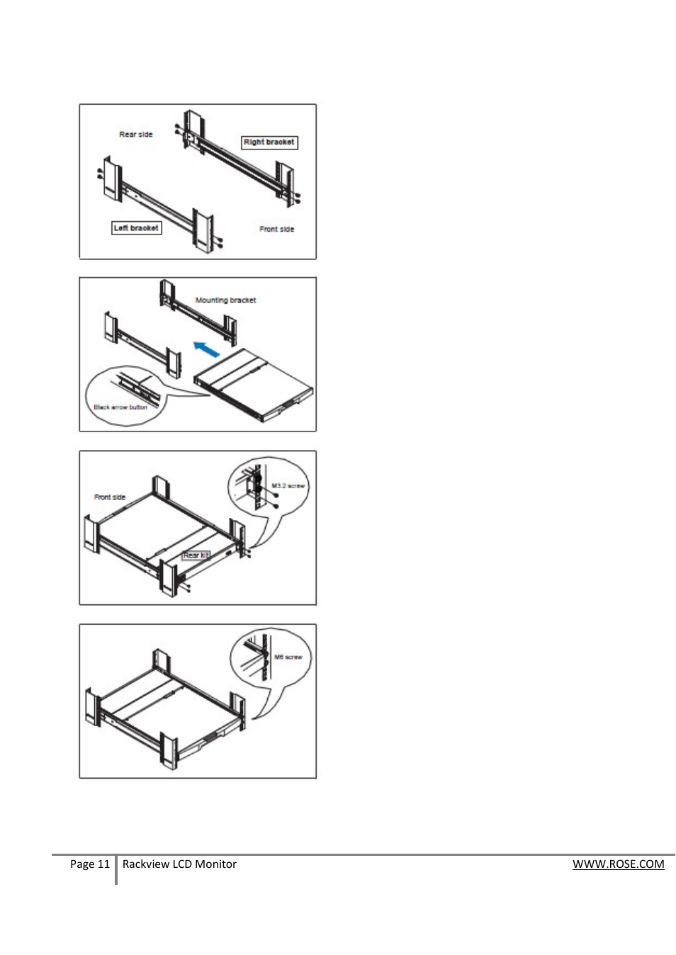 Rose Electronics RackView LCD Monitor User Manual | Page 11 / 20