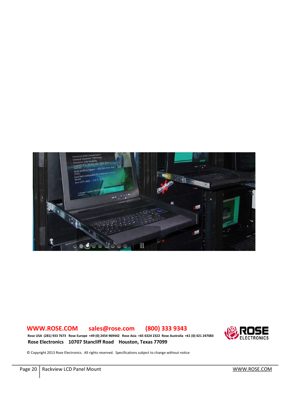 Technical support | Rose Electronics RackView Panel Mount User Manual | Page 20 / 20