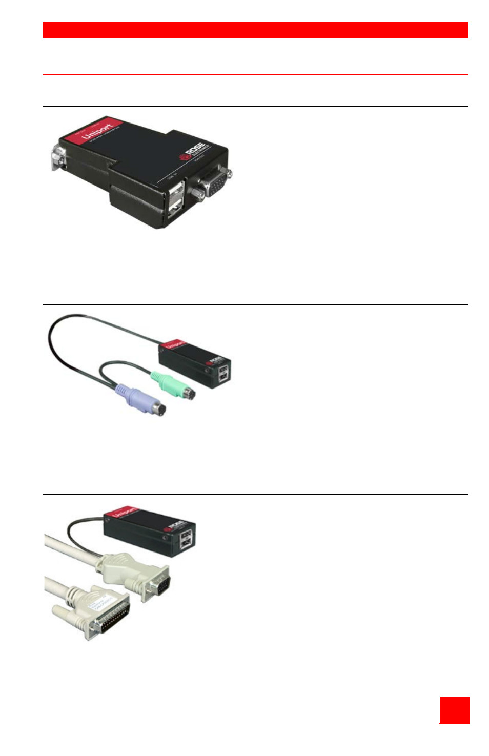 Models | Rose Electronics Uniport - USB to PS2 User Manual | Page 7 / 12