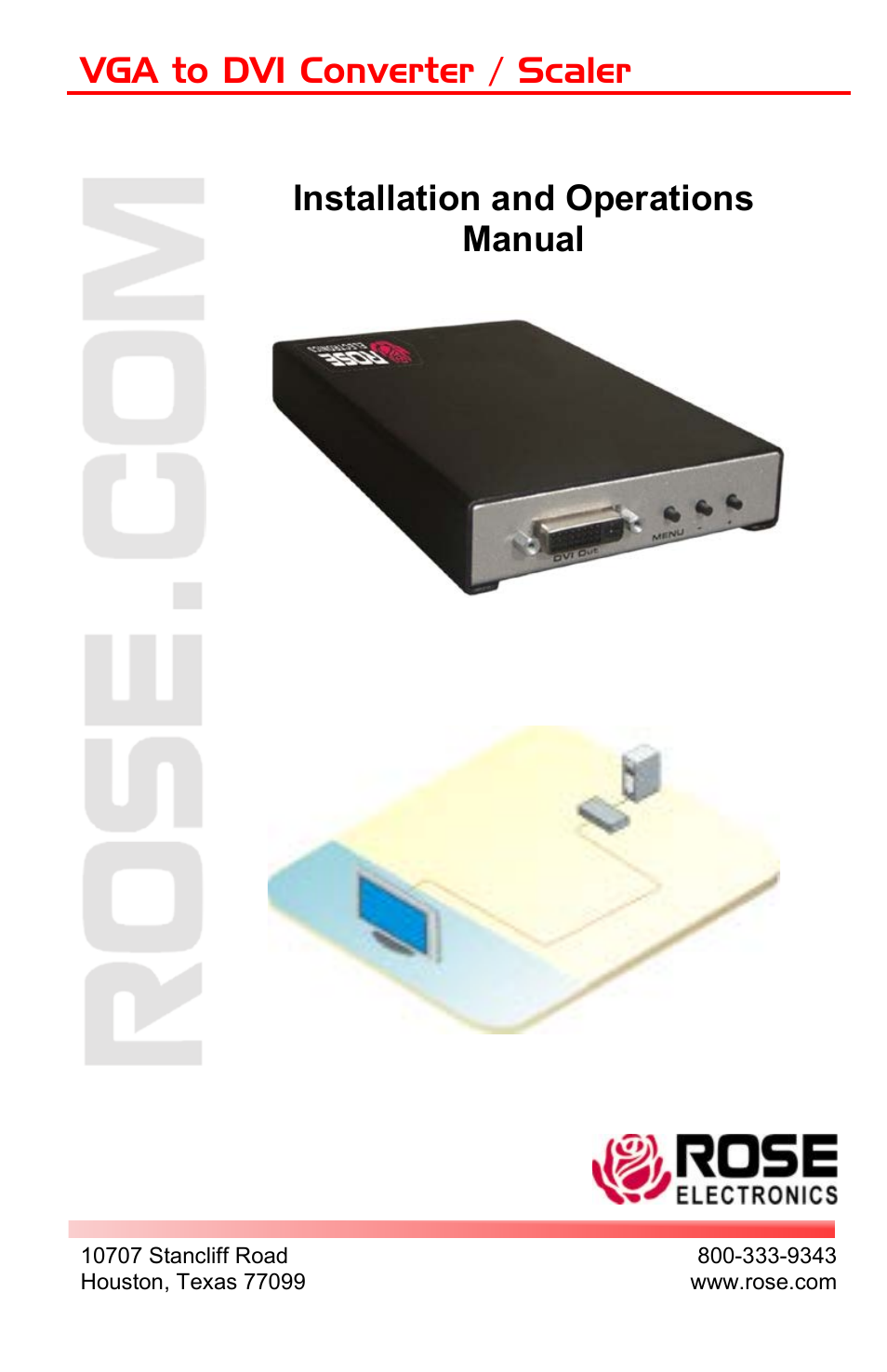 Rose Electronics VGA to DVI Converter User Manual | 16 pages