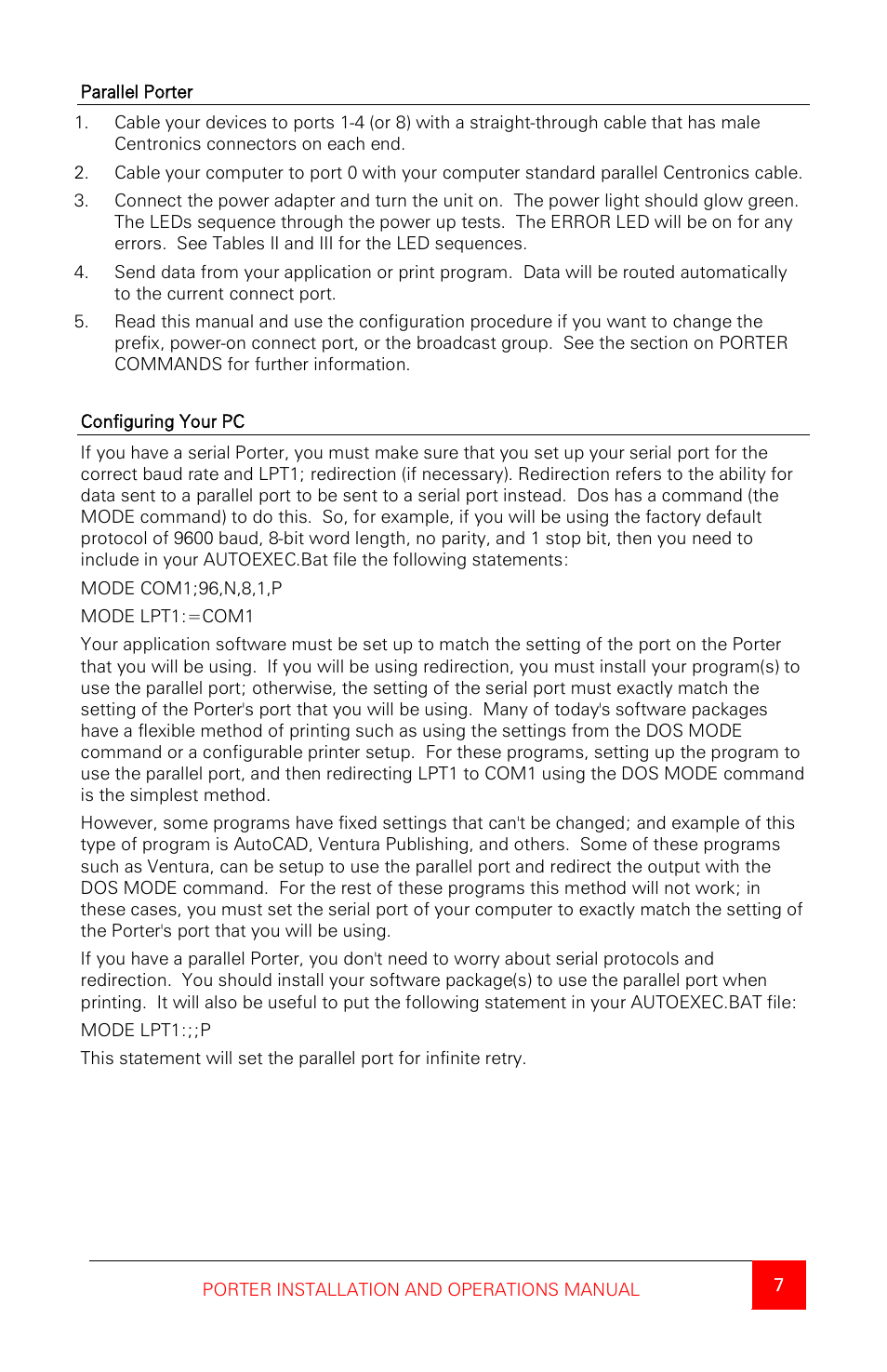 Rose Electronics Porter User Manual | Page 11 / 40