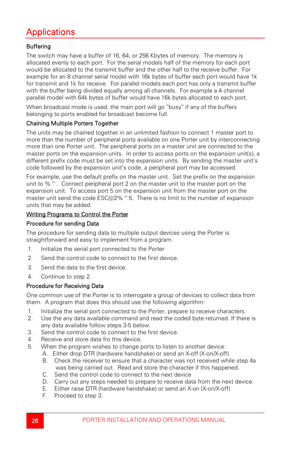 Applications | Rose Electronics Porter User Manual | Page 30 / 40