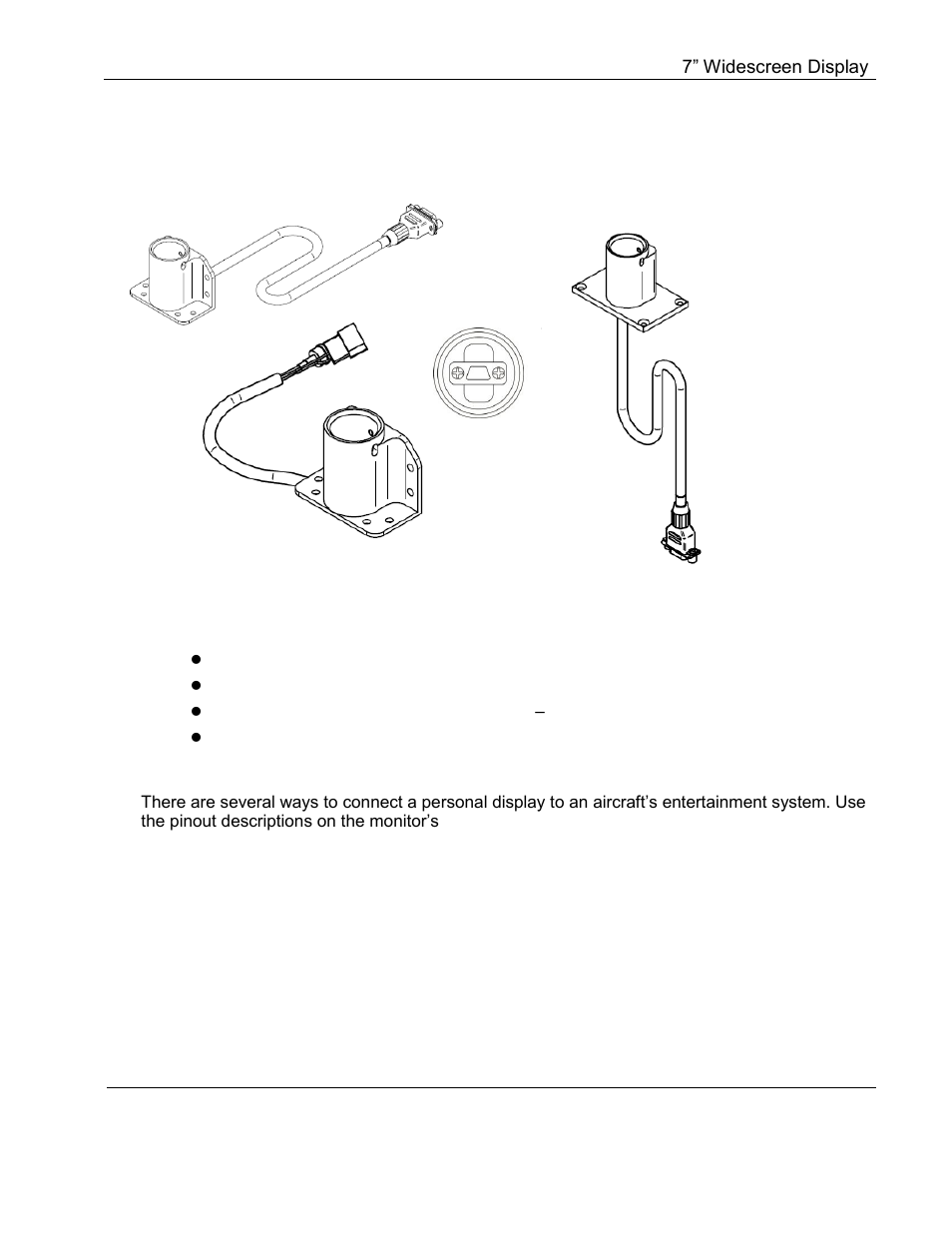 Cvbs micro-d base receptacles, Electrical requirements, Pinout connections | Rs-232 control | Rosen Aviation 7004 Series : 7 inch WideScreen User Manual | Page 13 / 31