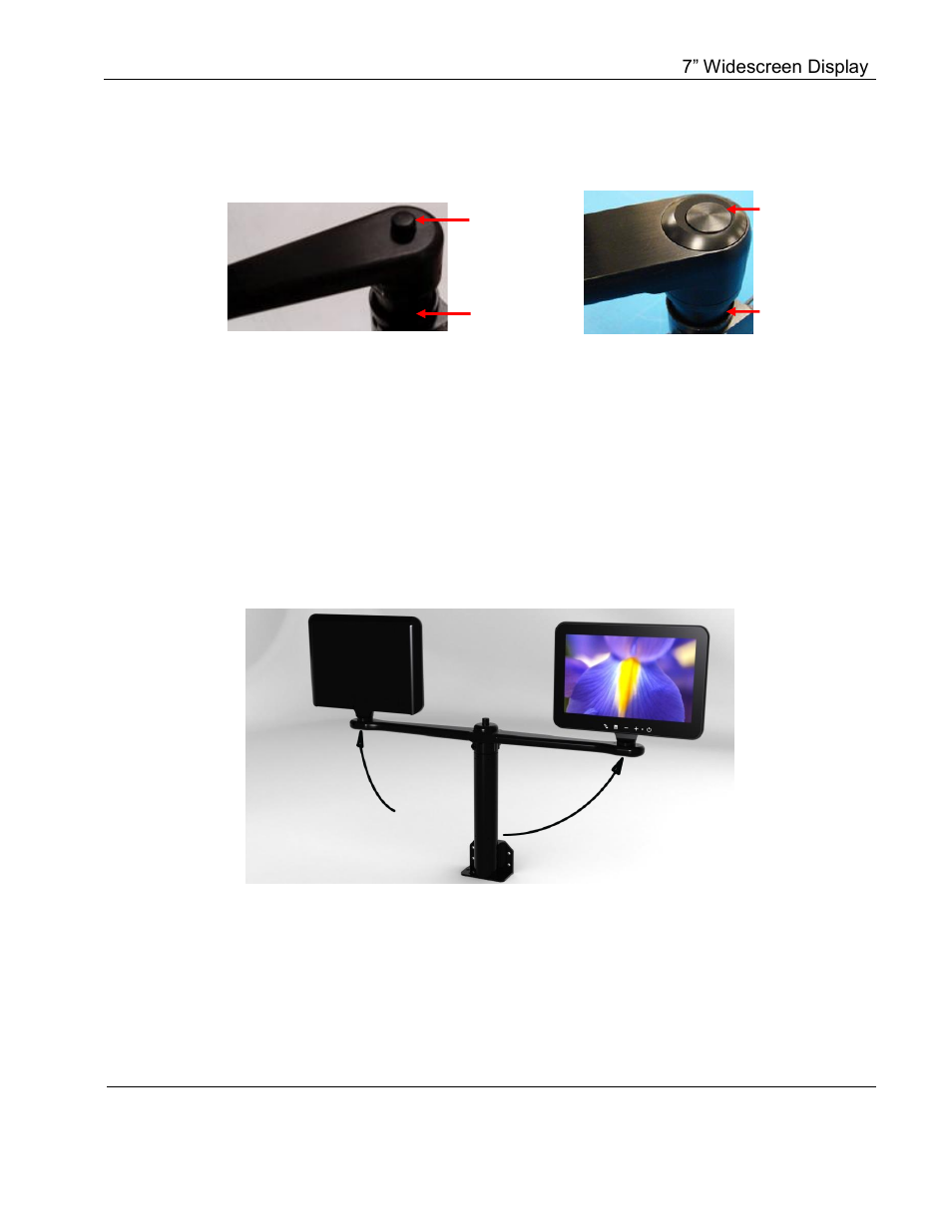 Installing/removing slimline arm assemblies, Stowing a locking arm display | Rosen Aviation 7004 Series : 7 inch WideScreen User Manual | Page 8 / 31