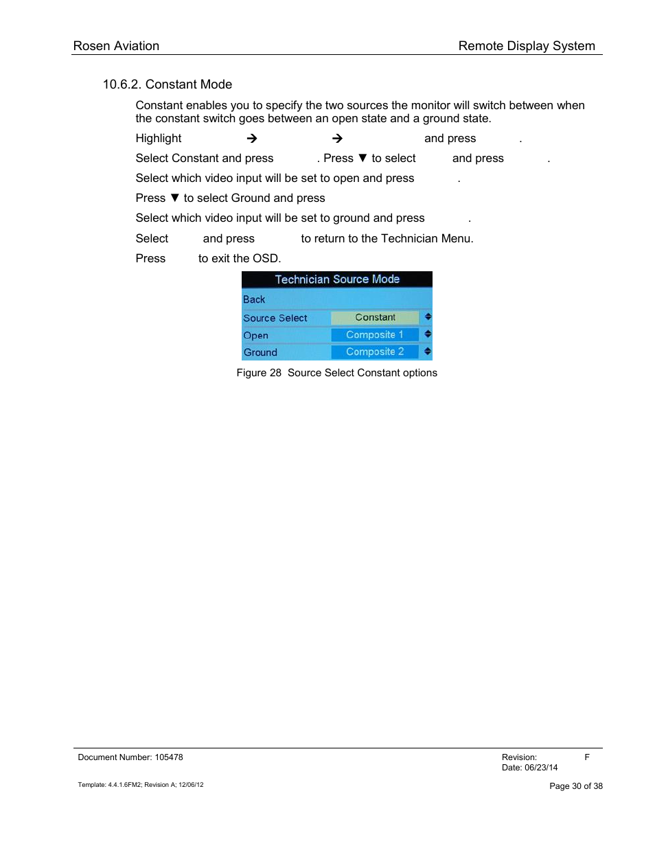 Constant mode | Rosen Aviation 19-55  : Remote electronics User Manual | Page 30 / 38
