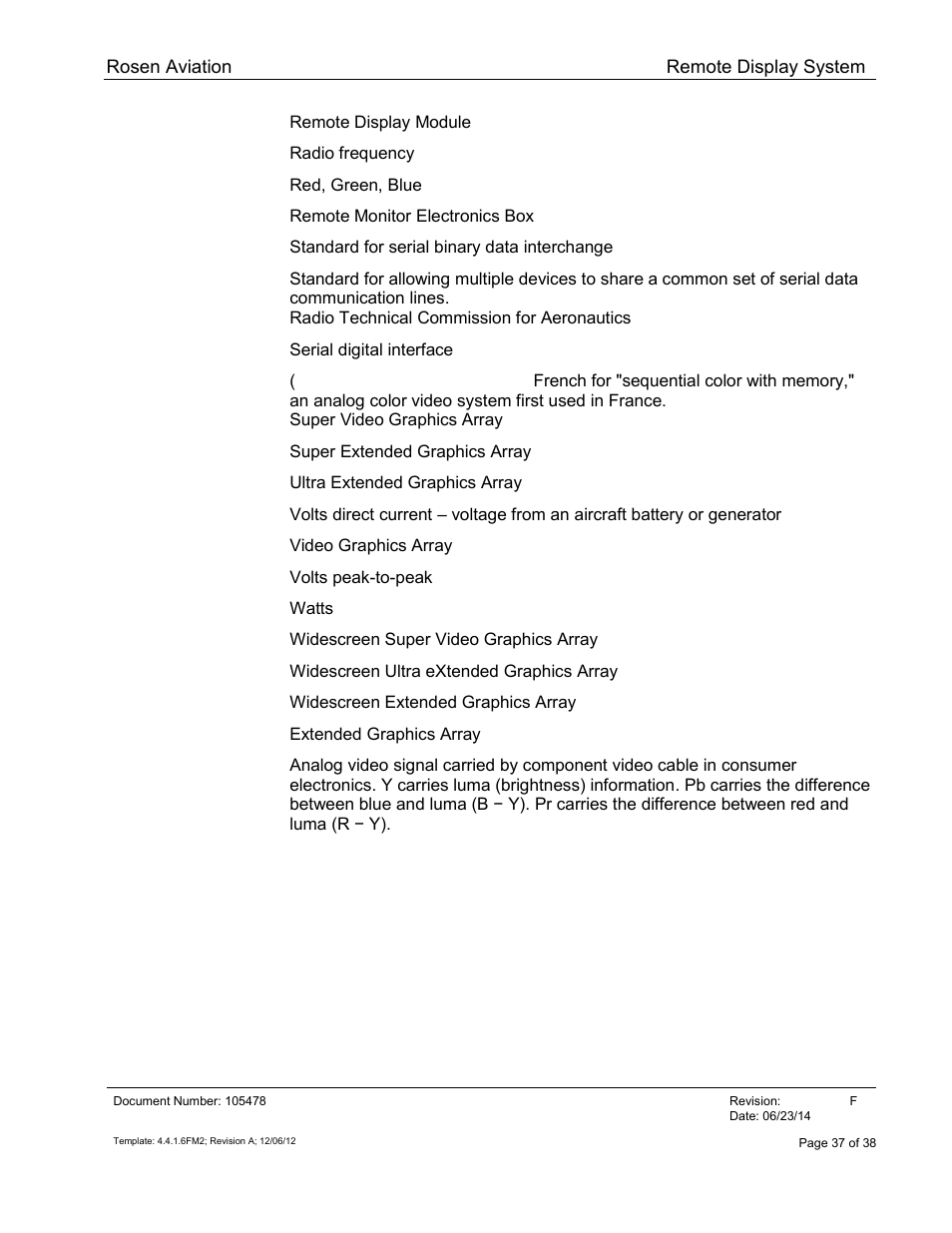 Rosen Aviation 19-55  : Remote electronics User Manual | Page 37 / 38