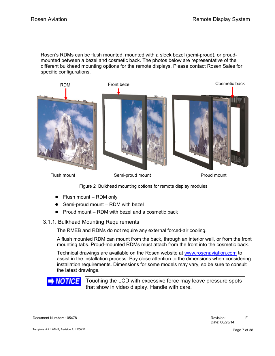 Installation guidelines, Mounting configurations, Bulkhead mounting requirements | Rosen Aviation 19-55  : Remote electronics User Manual | Page 7 / 38