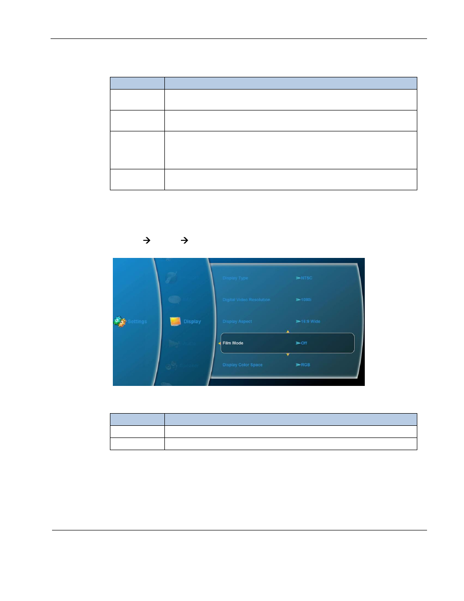 Film mode | Rosen Aviation 0602 Series : Single-Disc Blu-ray Player with SDI User Manual | Page 23 / 33