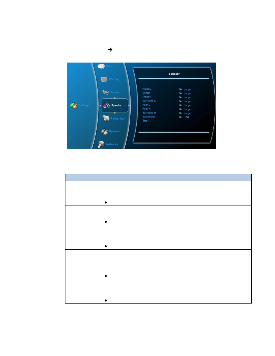 Speaker (7.1 multi-channel analog audio only) | Rosen Aviation 0602 Series : Single-Disc Blu-ray Player with SDI User Manual | Page 26 / 33