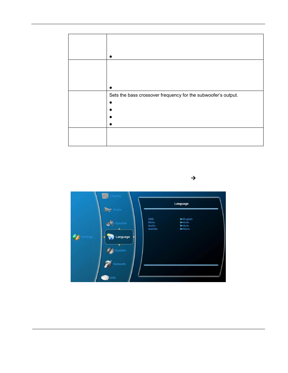 Language | Rosen Aviation 0602 Series : Single-Disc Blu-ray Player with SDI User Manual | Page 27 / 33