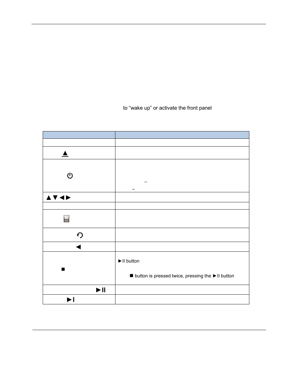 Button controls | Rosen Aviation 0602 Series : Dual Blu-ray Player User Manual | Page 10 / 41