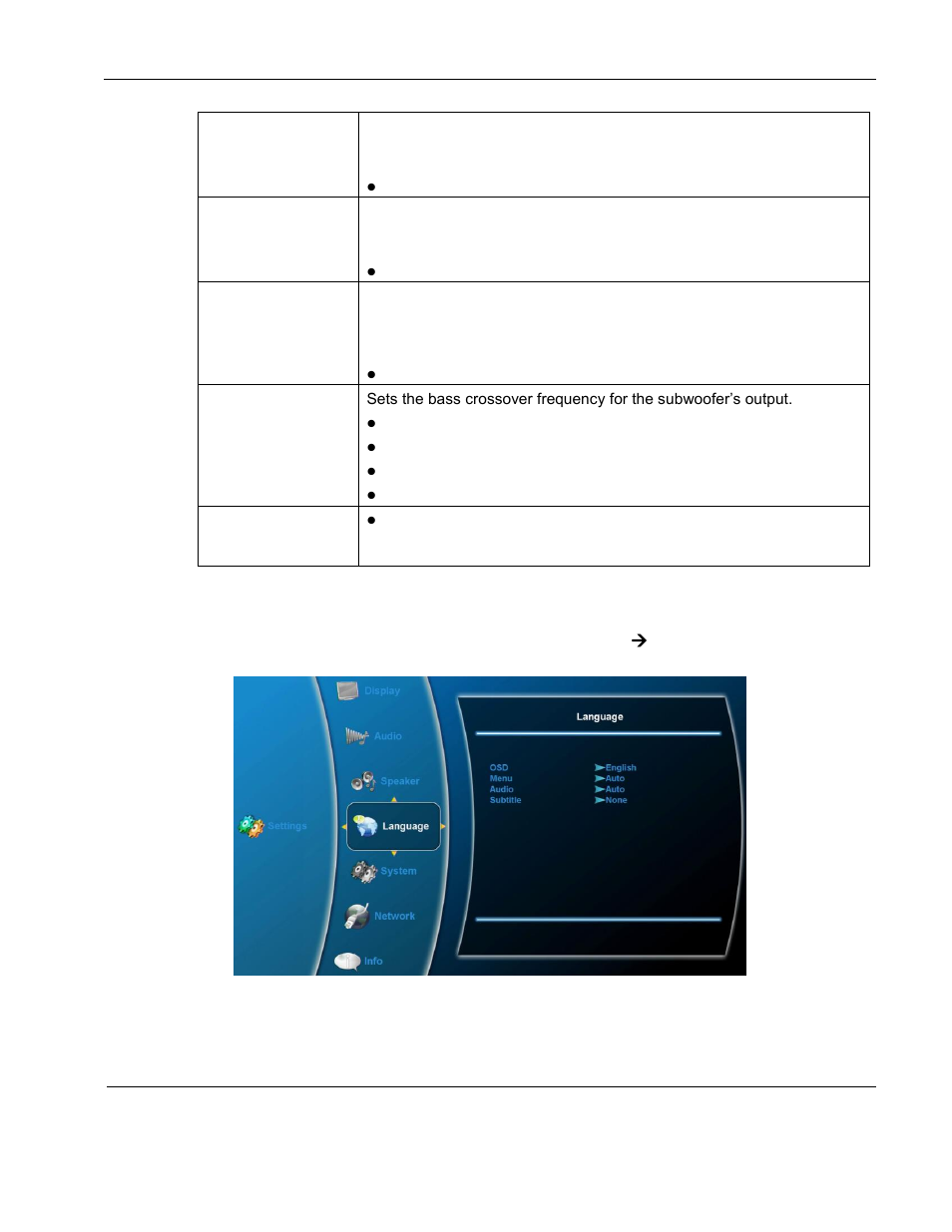 Language | Rosen Aviation 0602 Series : Dual Blu-ray Player User Manual | Page 30 / 41