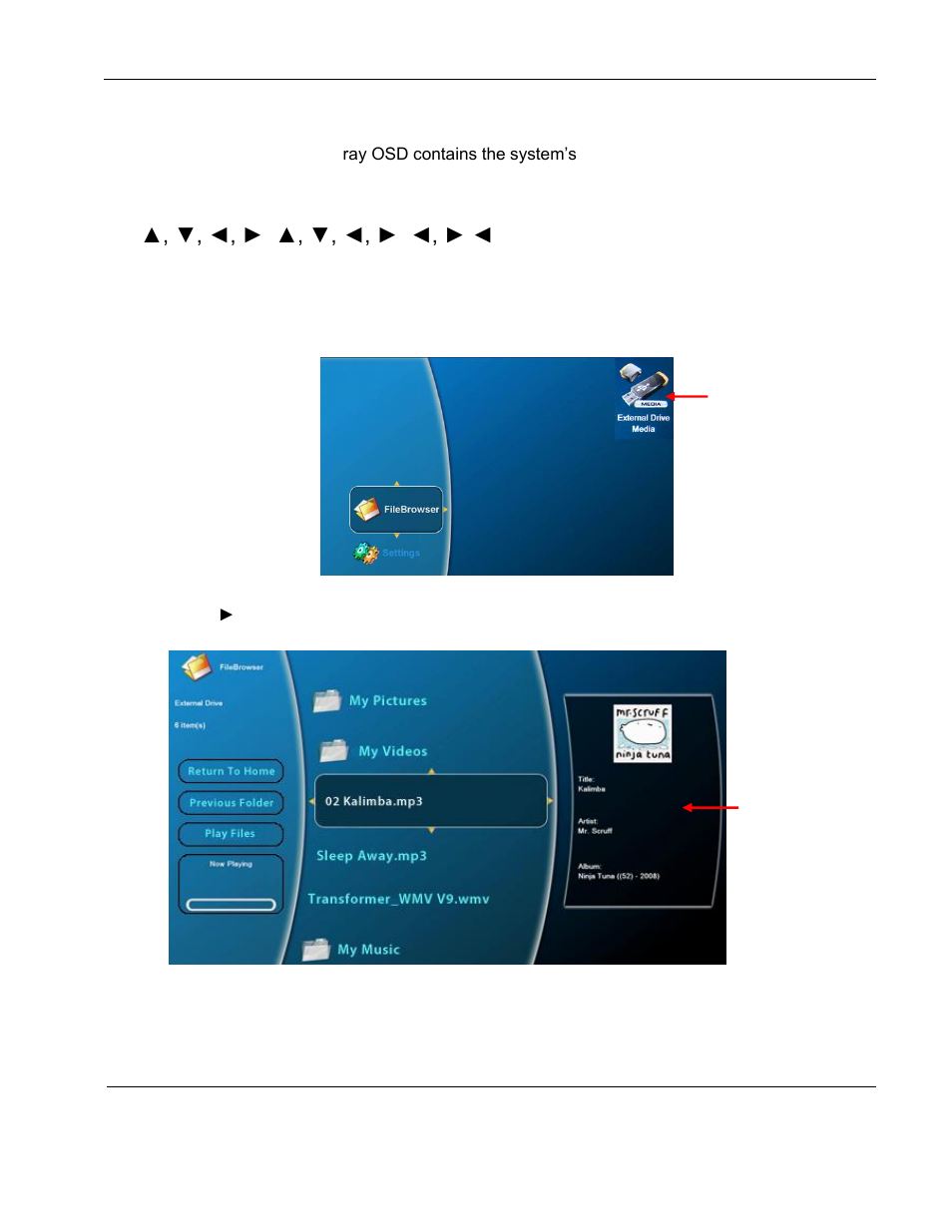 File browser | Rosen Aviation 0602 Series : Dual Blu-ray Player User Manual | Page 32 / 41