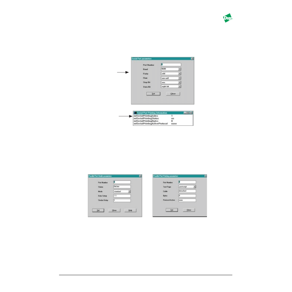 Heading2 - 10.3.5 serial port, Heading2 - 10.3.6 parallel port, Heading - 10.4 configuration sub-menus | Serial port -4 parallel port -4, Configuration sub-menus -4 | Digi MIL-3000FTX User Manual | Page 103 / 163