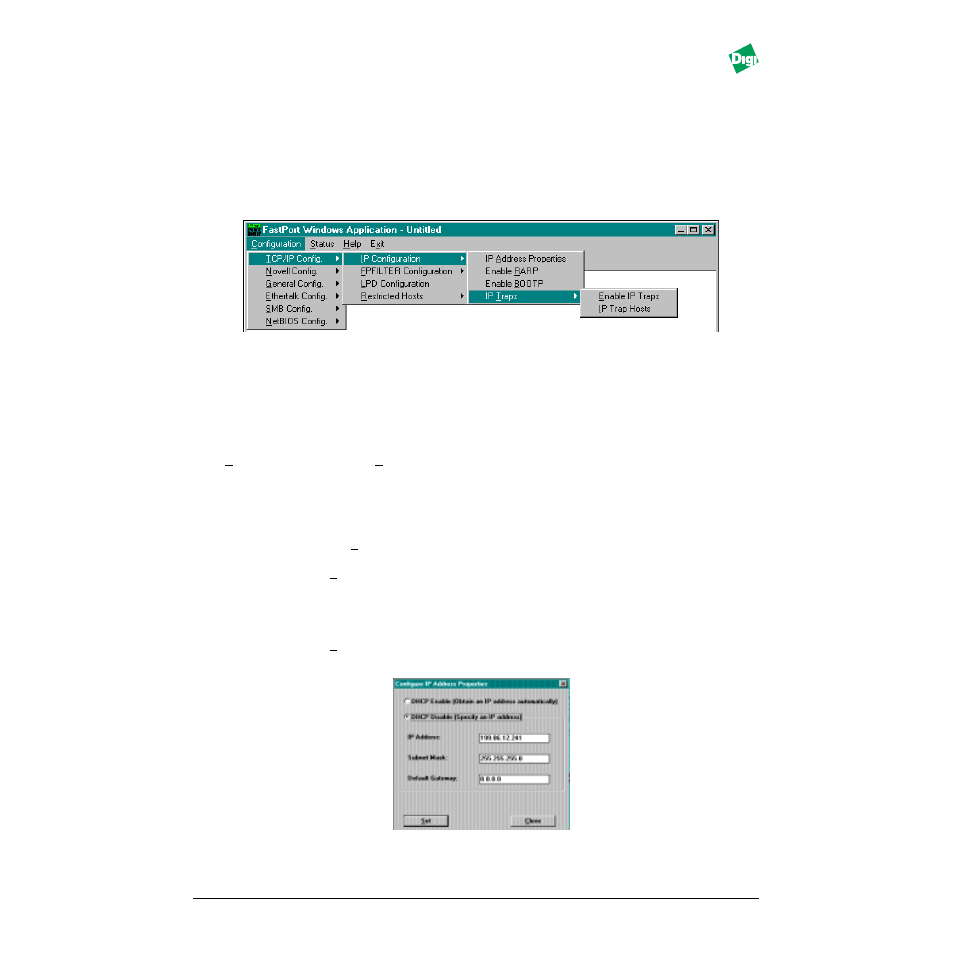 Heading2 - 10.4.1 tcp/ip config, Figure - figure 10-8. tcp/ip config. select, Tcp/ip config -5 | Digi MIL-3000FTX User Manual | Page 104 / 163