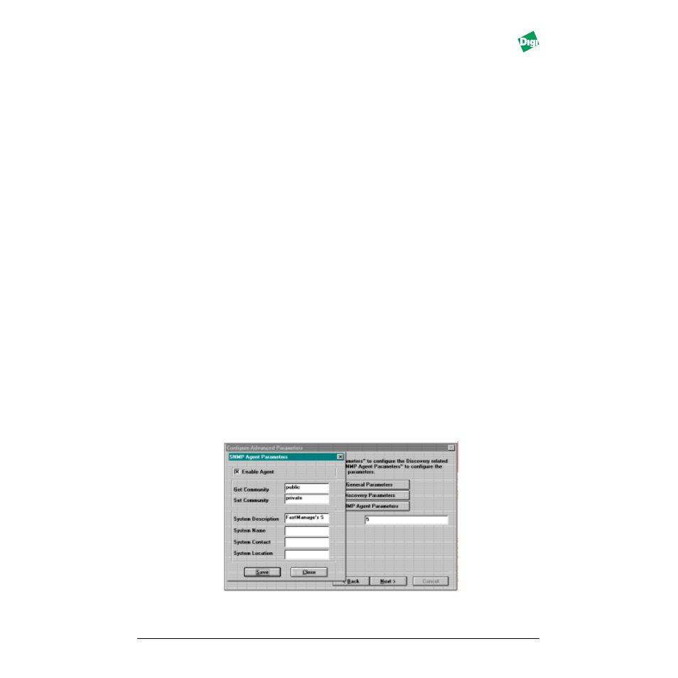 Heading3 - 8.2.2.3 snmp agent parameters, Figure - figure 8-5. snmp agent parameters, Snmp agent parameters -7 | Digi MIL-3000FTX User Manual | Page 86 / 163