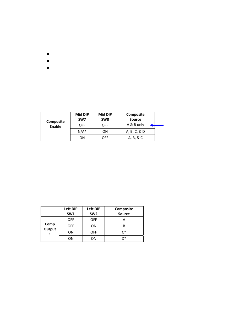 Configuring a single video output, Composite enable, Fixed mode examples | Rosen Aviation 0700-006  : Video Distribution Amplifier User Manual | Page 7 / 16