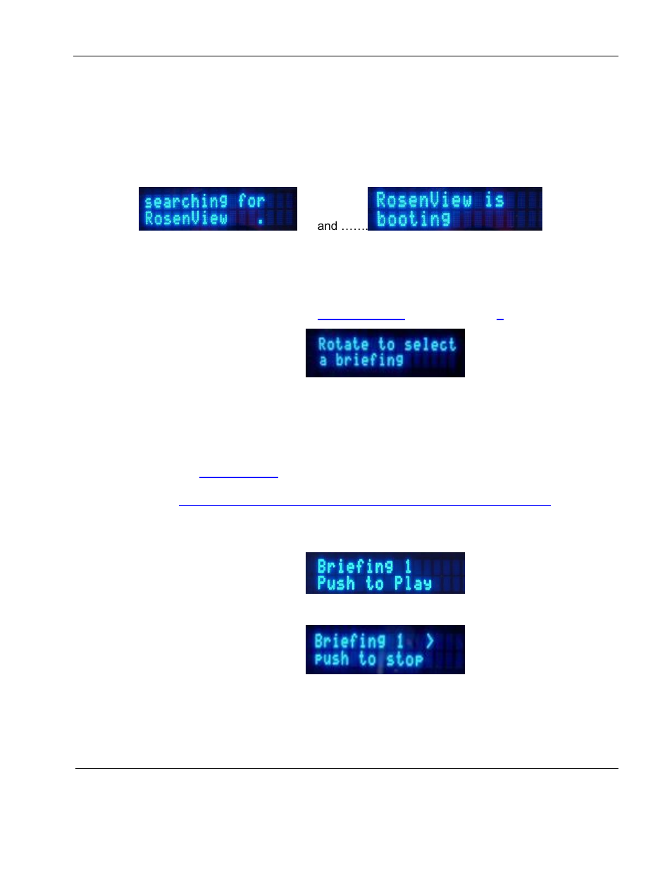 Confirming performance | Rosen Aviation 0300-412 : Briefing Controller User Manual | Page 7 / 11