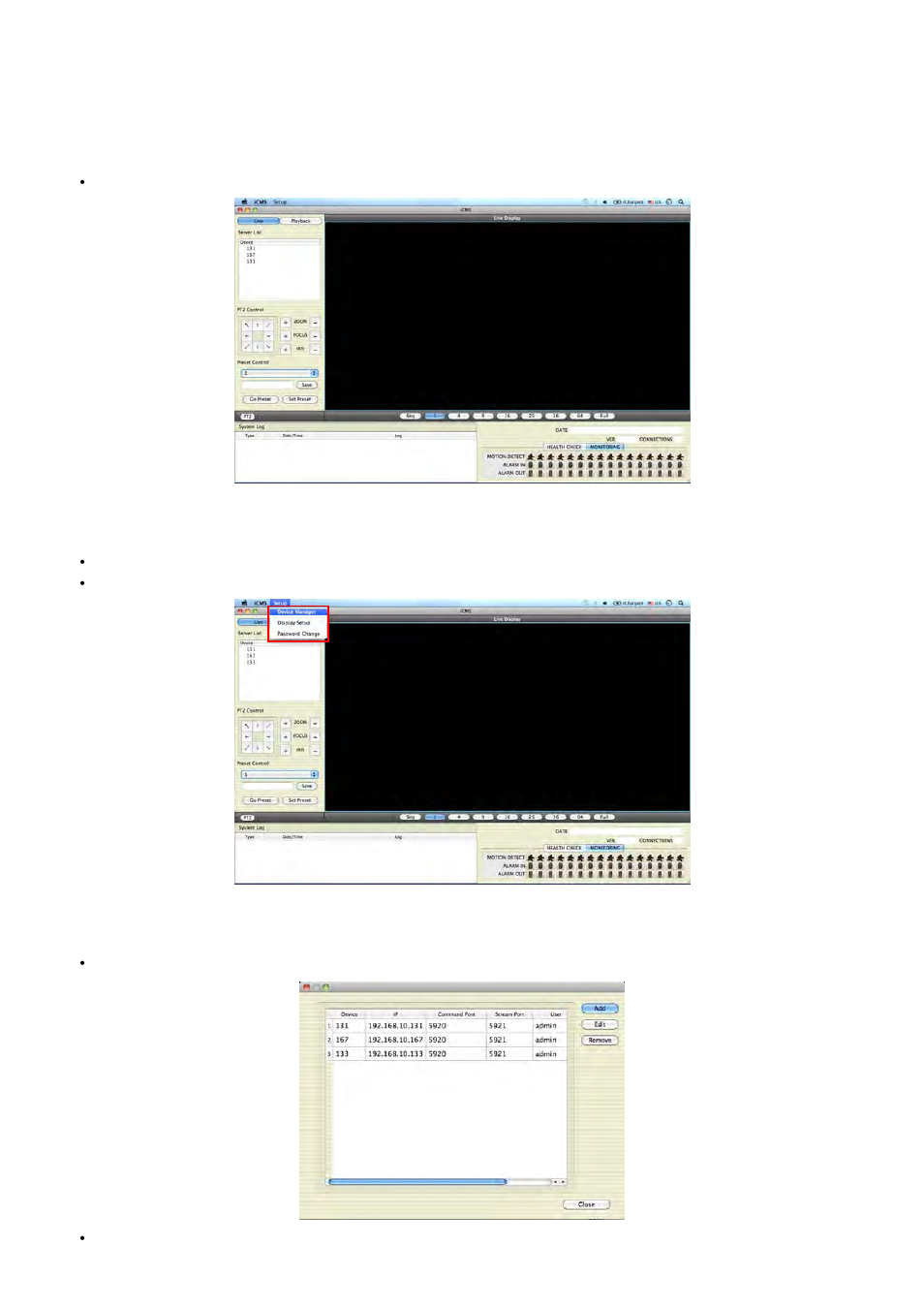 3 watch mode, Log-in screen, Local setting | Display manager | Rugged Cams HD Megapixel User Manual | Page 104 / 205