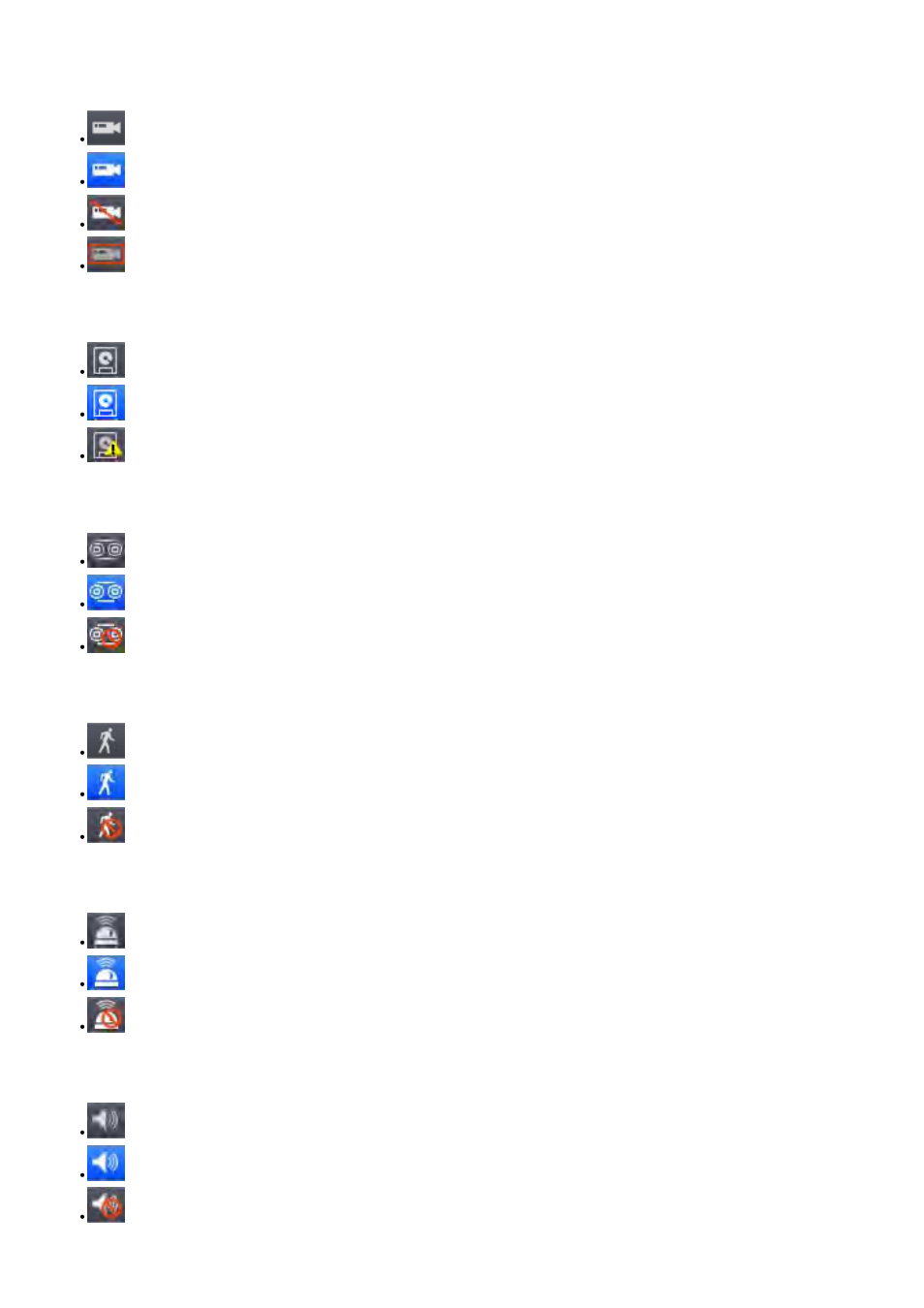 1 camera connections and operating status, 2 hdd connections and operating status, 3 recording status | 4 motion recording status, 5 alarm in connection and operating status, 6 alarm out connection and operating status | Rugged Cams HD Megapixel User Manual | Page 90 / 205