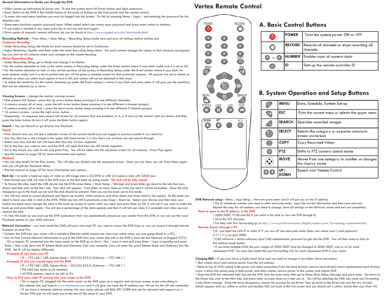 Vertex remote control | Rugged Cams Vertex & Vertex RTH User Manual | Page 2 / 2