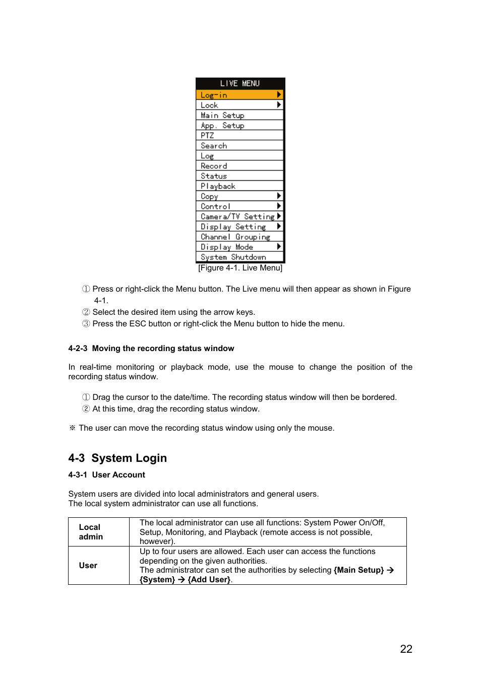 3 system login | Rugged Cams Vertex & Vertex RTH User Manual | Page 23 / 89