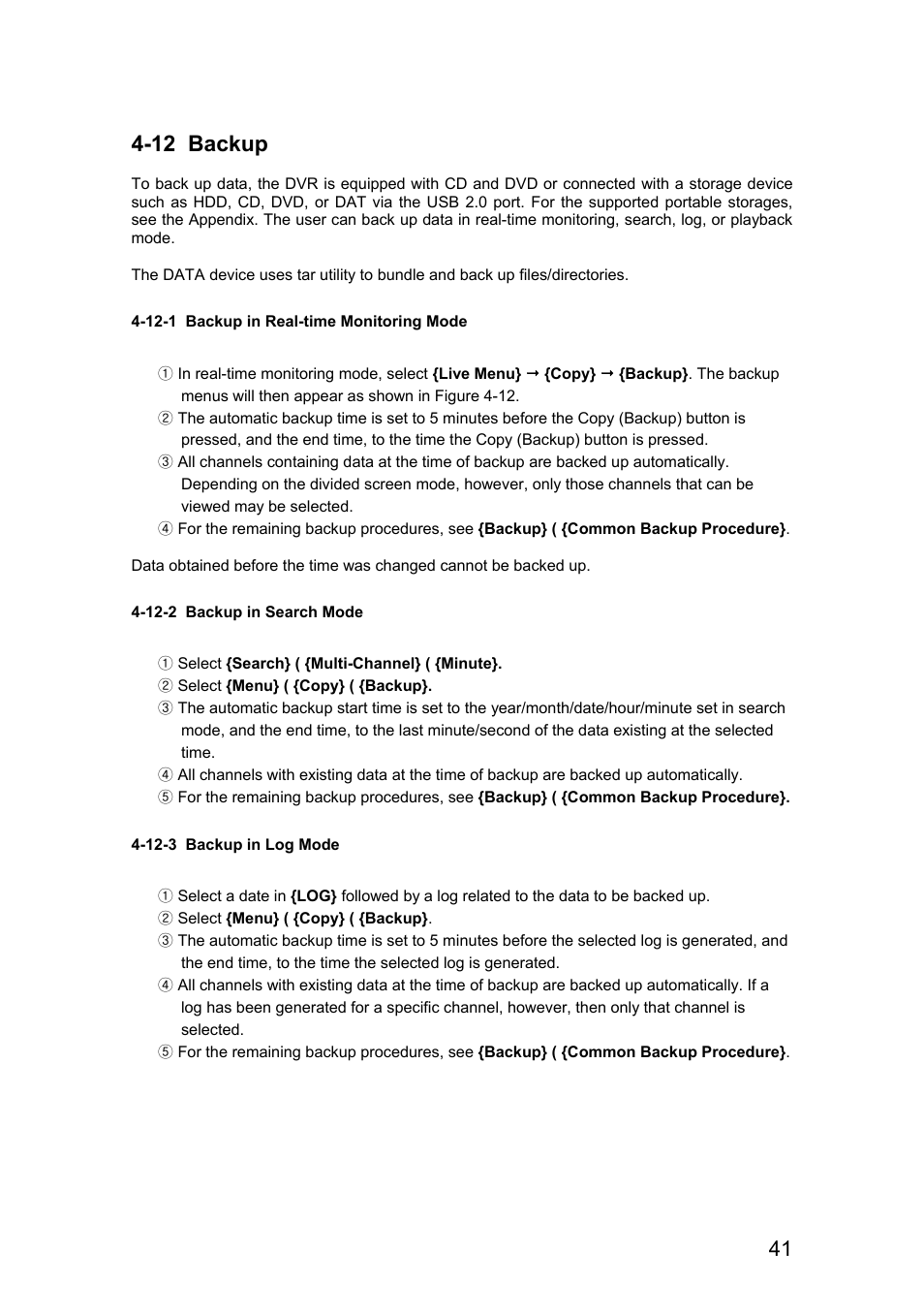 12 backup | Rugged Cams Vertex & Vertex RTH User Manual | Page 42 / 89