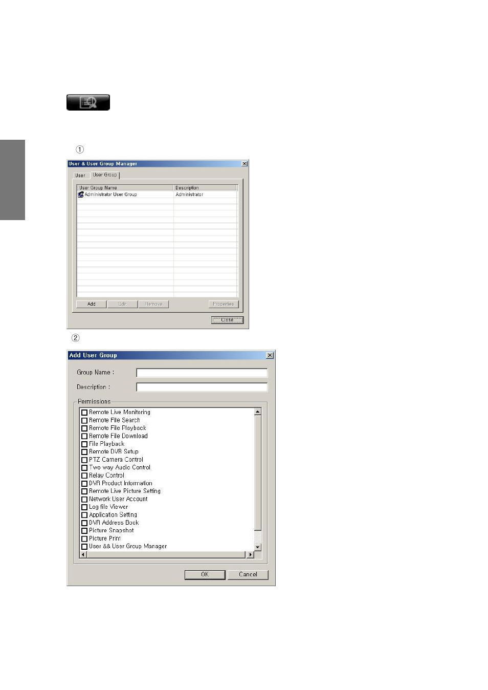 5. user & user group administrator, 1) user group administrator | Rugged Cams CMS User Manual | Page 30 / 131