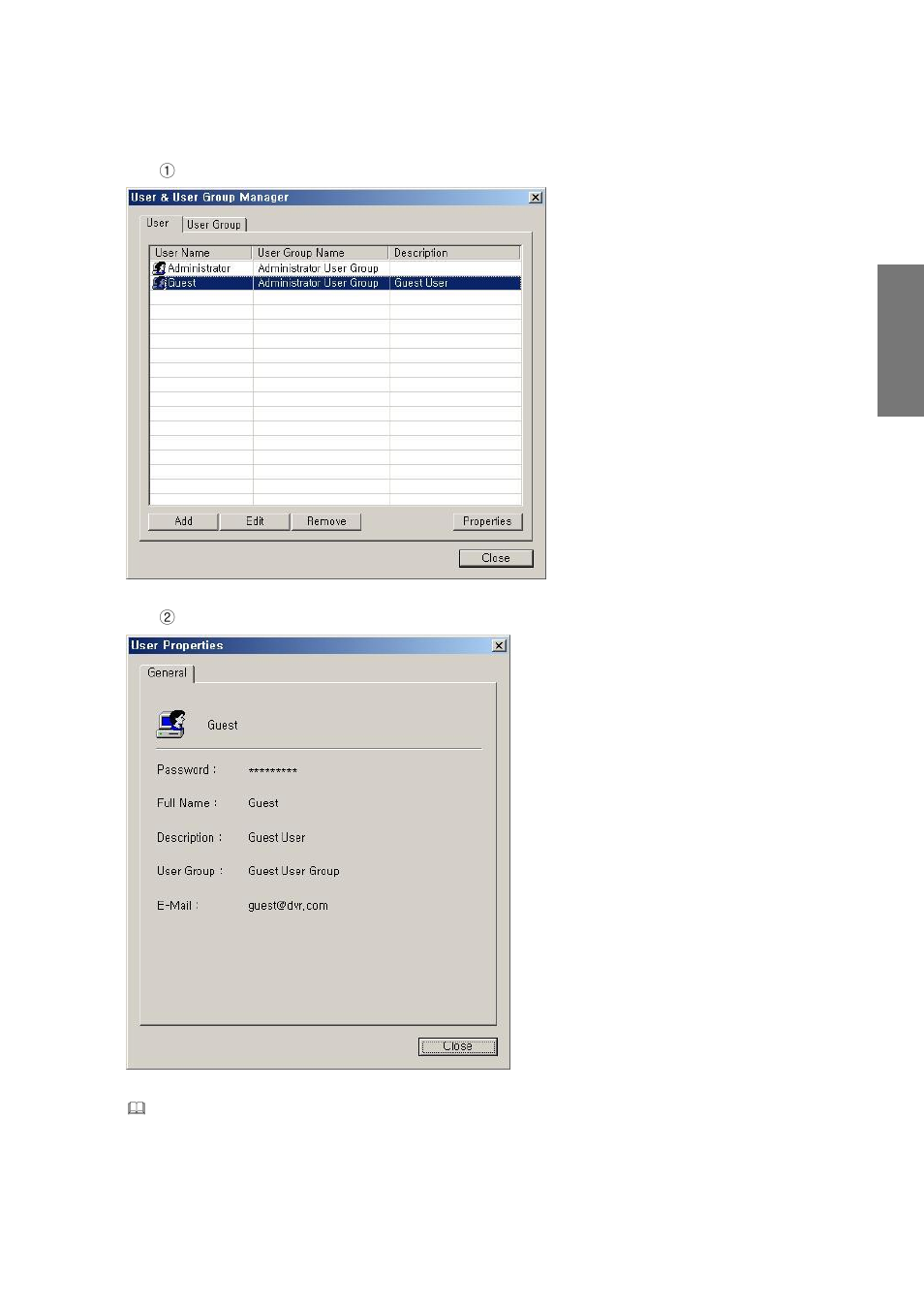 3) user group property | Rugged Cams CMS User Manual | Page 37 / 131