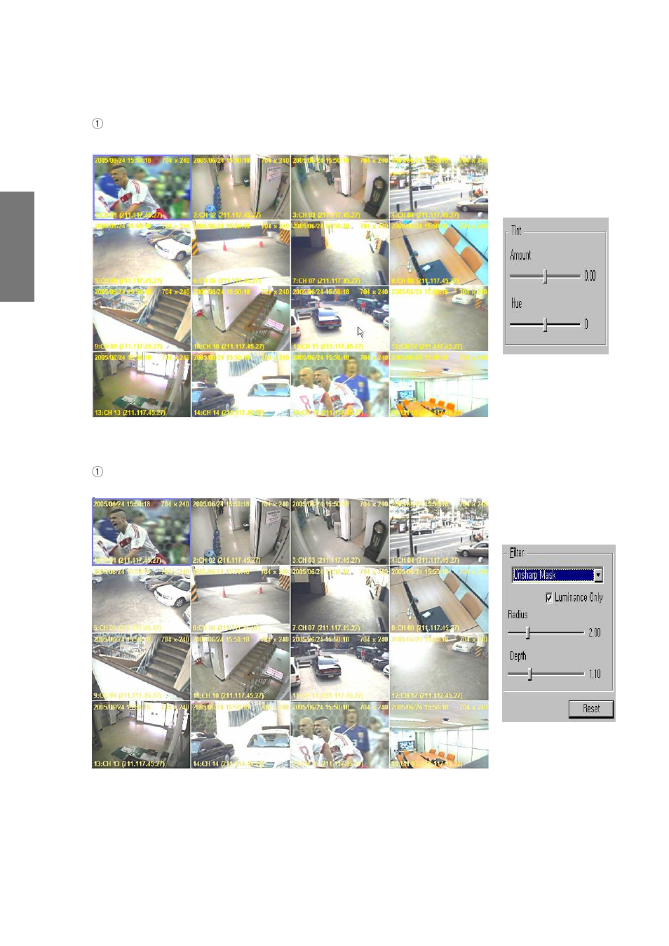 3) color adjustment, 4) filter application | Rugged Cams CMS User Manual | Page 78 / 131