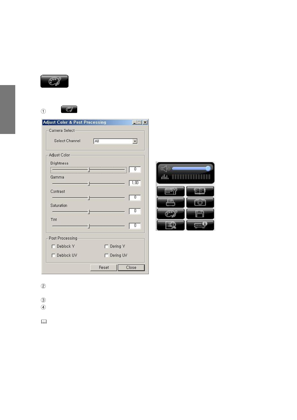 14. to adjust colors | Rugged Cams CMS User Manual | Page 86 / 131