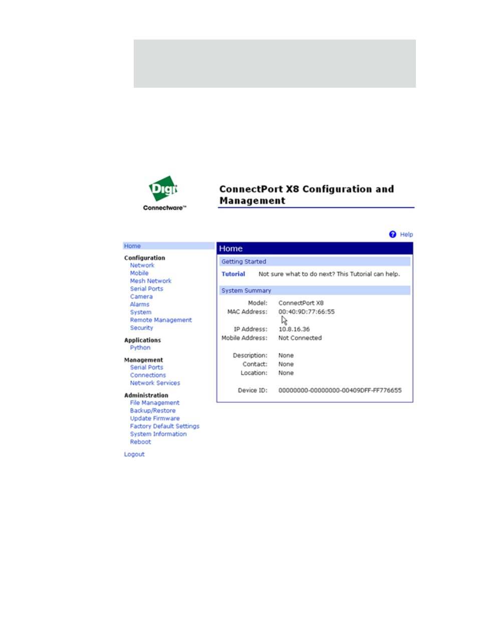 Organization of the web interface | Digi X2 User Manual | Page 71 / 254