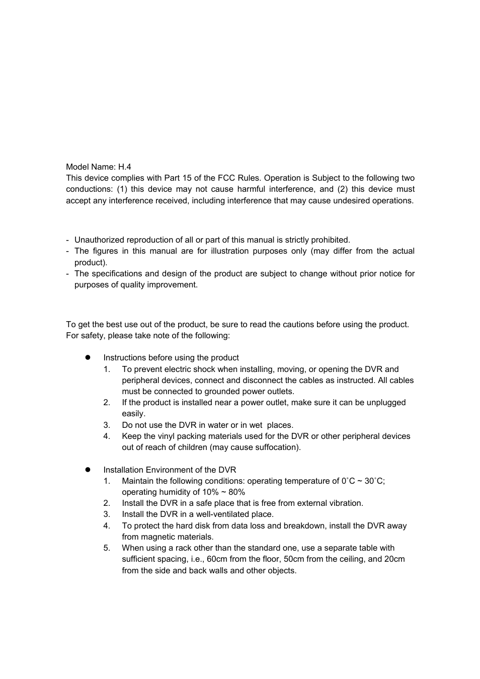 Fcc compliance statement, Warning, Cautions | Rugged Cams H.4 User Manual | Page 2 / 86