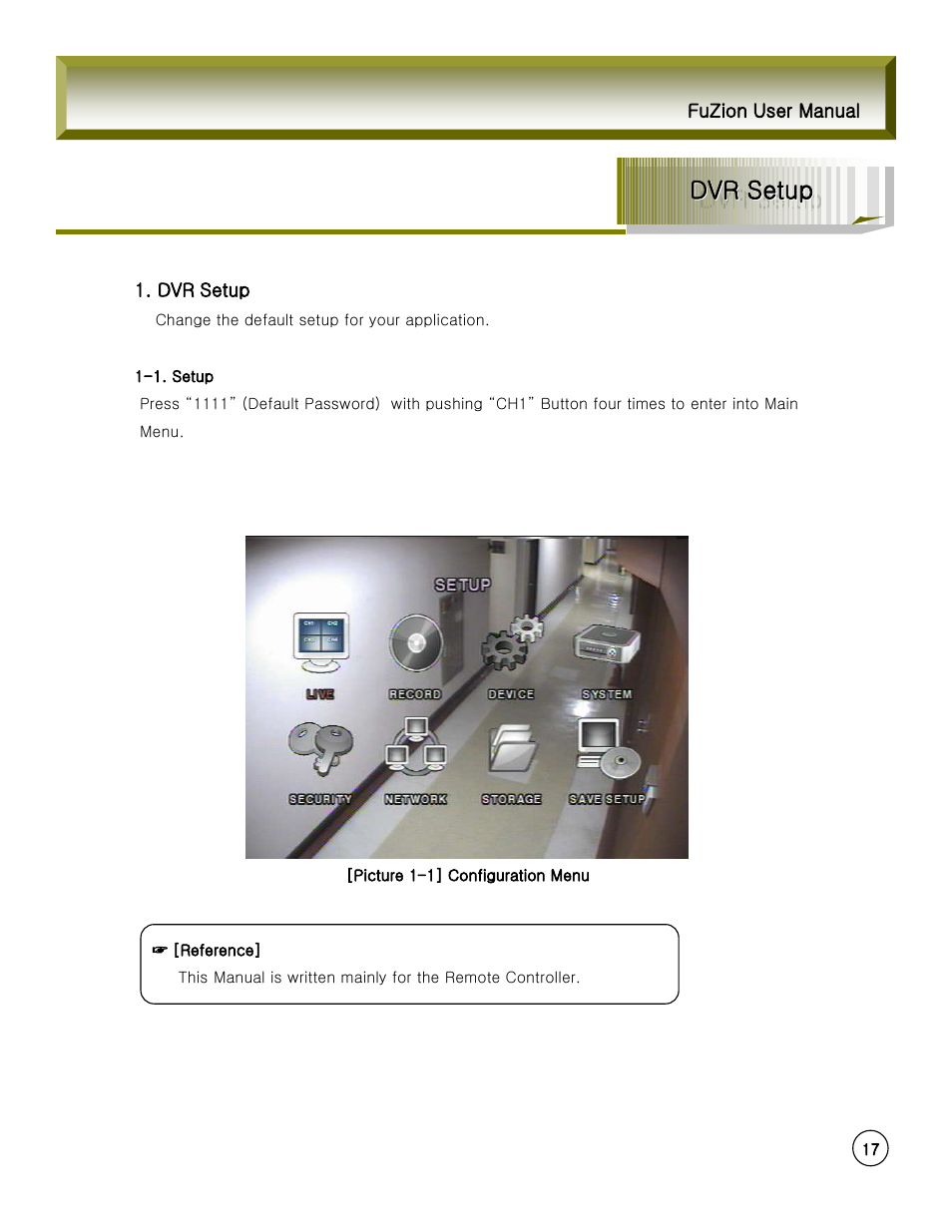 Dvr setup | Rugged Cams Fusion DVR User Manual | Page 19 / 60