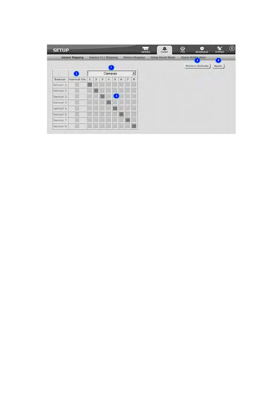 Sensor mapping | Rugged Cams Rugged Vision DVR User Manual | Page 77 / 86