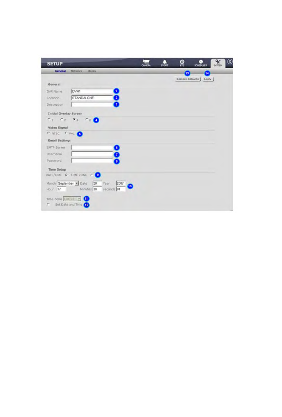 System settings | Rugged Cams Rugged Vision DVR User Manual | Page 84 / 86