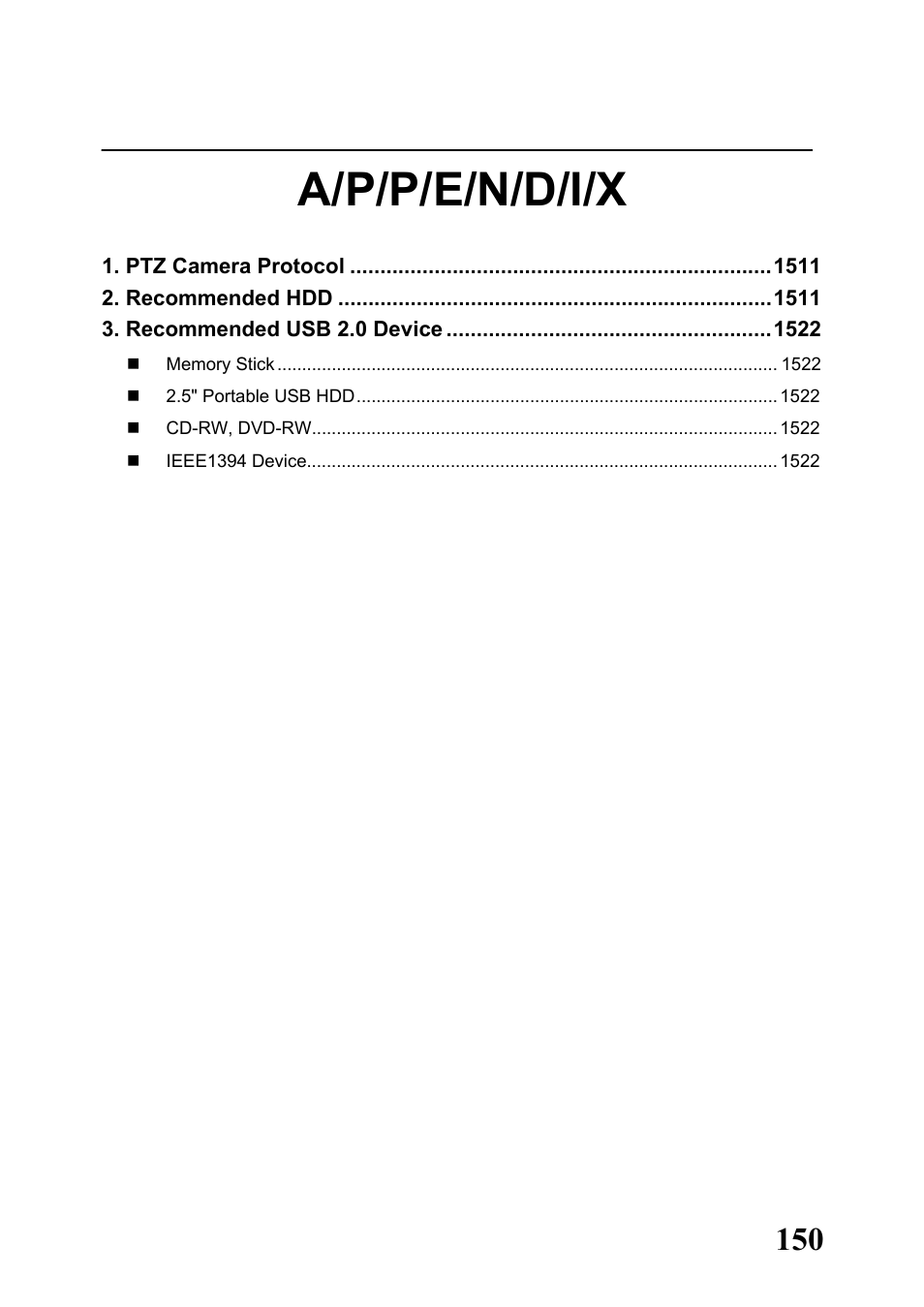 A/p/p/e/n/d/i/x | Rugged Cams Workhorse DVR 16 Channel User Manual | Page 151 / 153