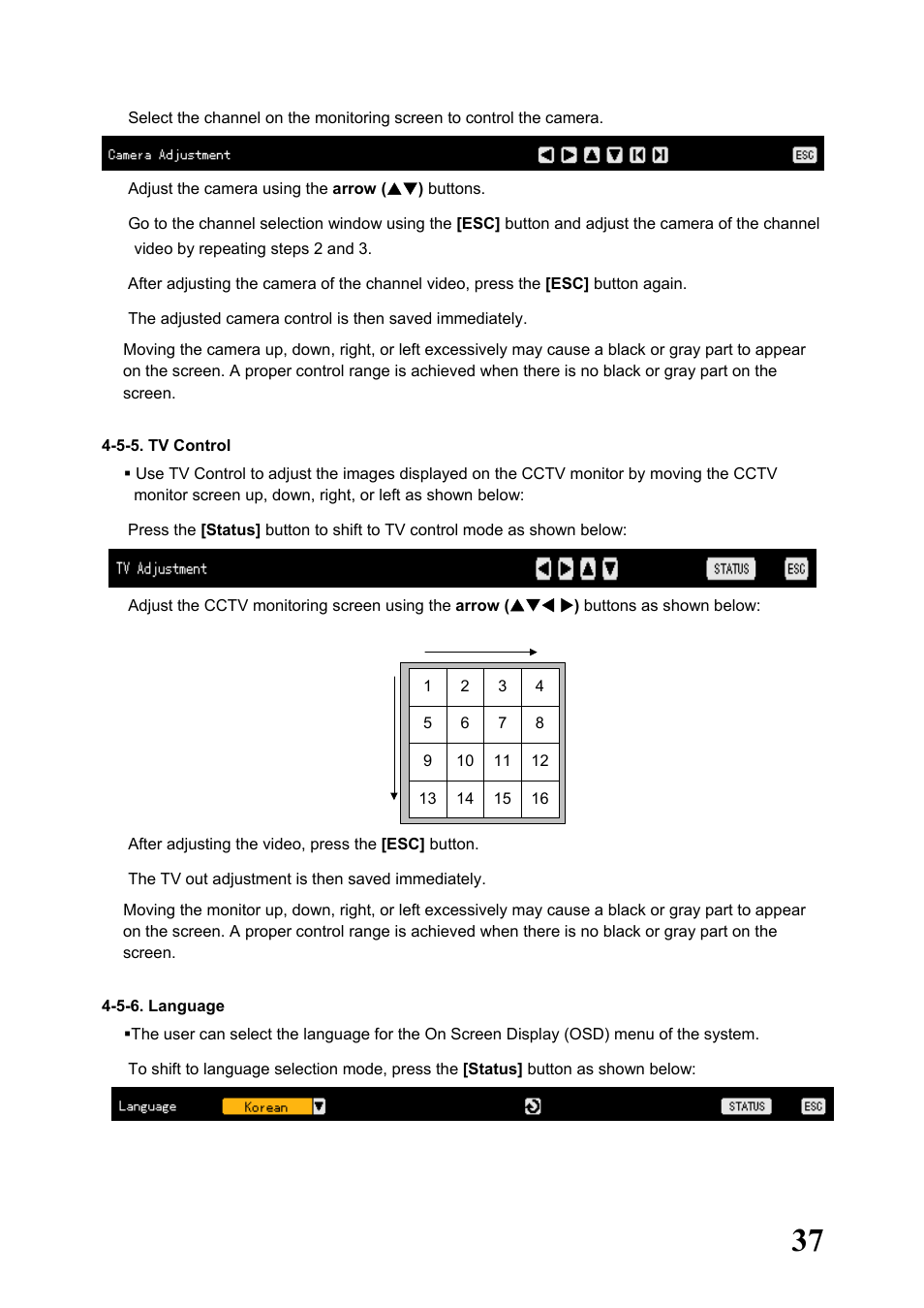 5-5. tv control, 5-6. language | Rugged Cams Workhorse DVR 16 Channel User Manual | Page 38 / 153