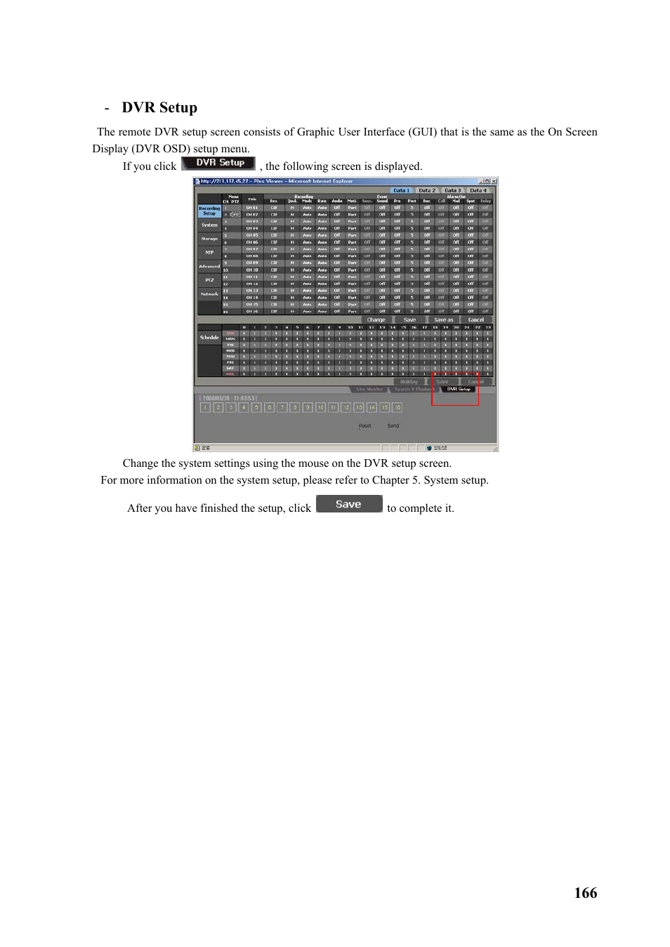 Dvr setup | Rugged Cams Premier DVR User Manual | Page 167 / 173