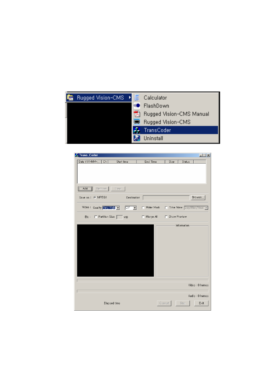 Chapter transcoder, Overview - running and using | Rugged Cams Premier DVR User Manual | Page 93 / 114