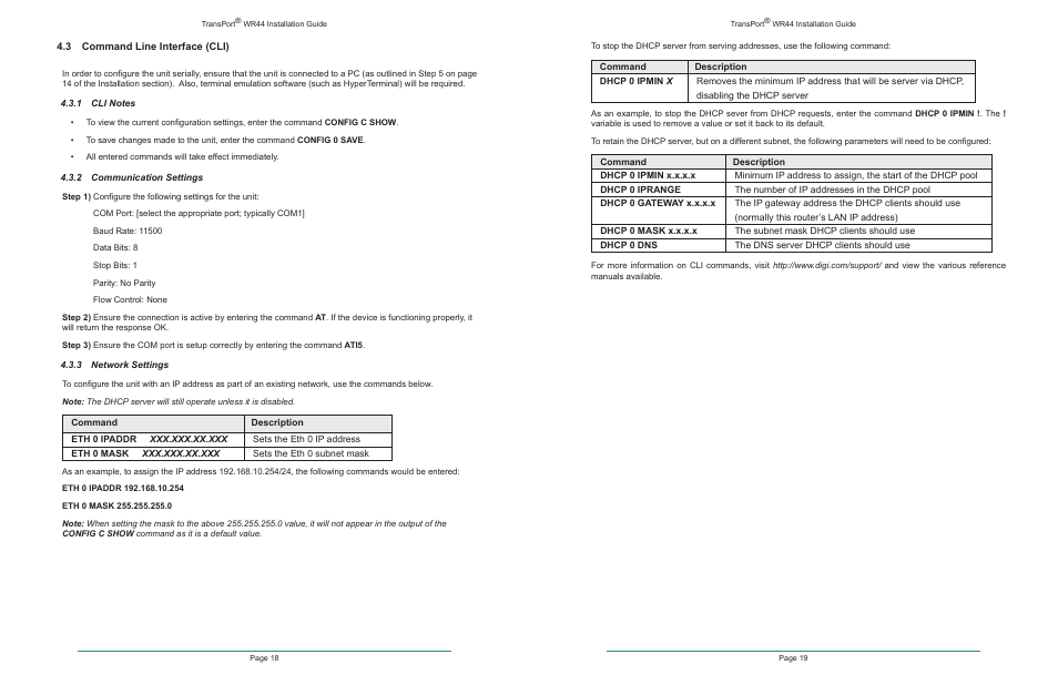 3 command line interface (cli) | Digi TransPort WR44 User Manual | Page 10 / 14